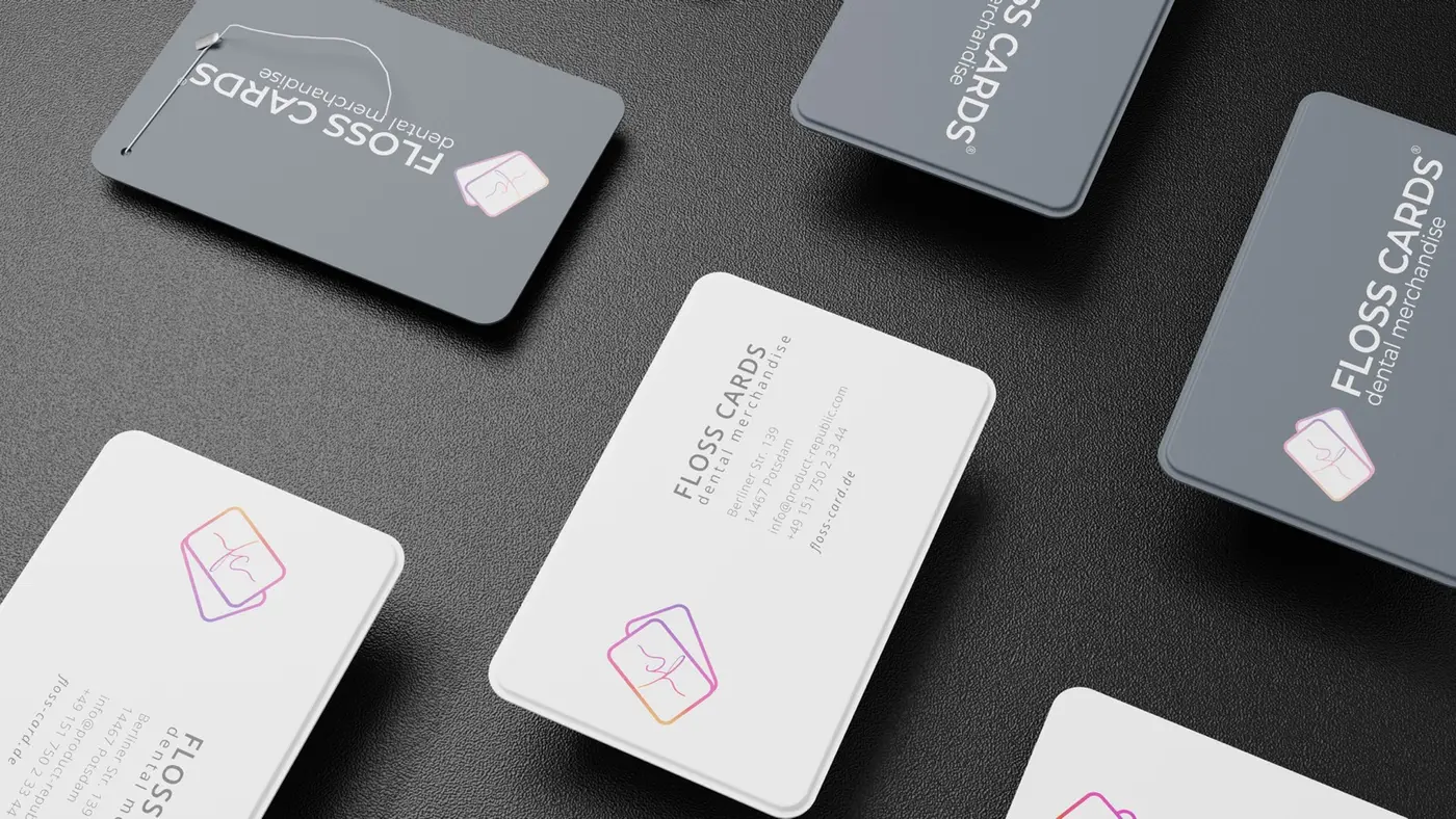 Floss Cards Zahnseide-Visitenkarte Mockup